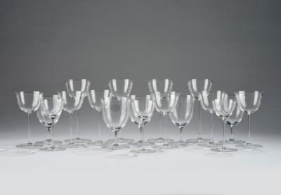 Josef Hoffmann, an 18-piece drinking set no. 238 "Patrician", designed in 1917, executed by J. & L. Lobmeyr, Vienna - Jugendstil and 20th Century Arts and Crafts