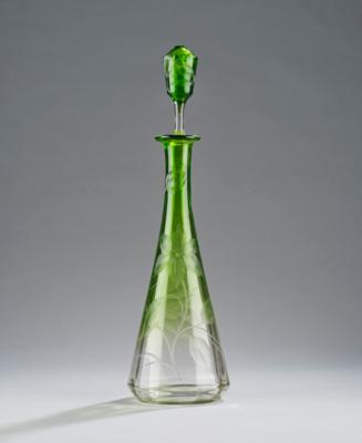 A carafe with stopper, Moser Karlsbad, by c. 1938, form: c. 1902 - Jugendstil and 20th Century Arts and Crafts