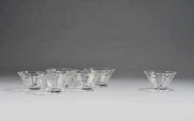 Koloman Moser, six bowls, decoration: Meteor, manufactured by Meyr’s Neffe, Adolf, commissioned by E. Bakalowits, Söhne, Vienna, 1899/1900 for the Wiener Werkstätte - Secese a umění 20. století