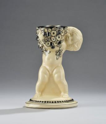 Michael Powolny, a candlestick putto (‘Leuchterputto’), WK model number 75, Wiener Keramik, by 1912 - Secese a umění 20. století