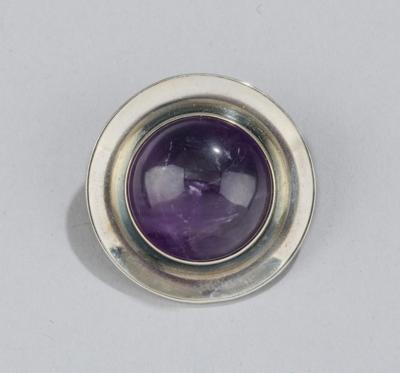 Niels Erik From, a 935 silver brooch with an amethyst cabochon, Denmark, c. 1960/75 - Jugendstil and 20th Century Arts and Crafts