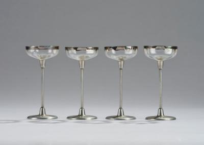 Otto Wagner, four liqueur glasses, August Filzamer, Vienna c. 1910 - Jugendstil and 20th Century Arts and Crafts