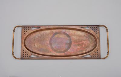 A rectangular tray with handles and partly perforated decor, c. 1900 - Jugendstil e arte applicata del XX secolo