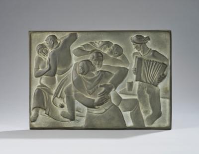 Rudolf Schmidt (Vienna, 1894-1955), a relief: rustic dance, c. 1930 - Jugendstil e arte applicata del XX secolo