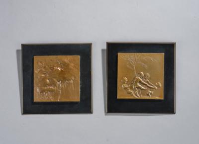 Stefan Schwartz (Nitra 1851-1924 Raab/Thaya), two framed bronze reliefs: 'Allegro' and 'Rondo', c. 1900/15 - Jugendstil e arte applicata del XX secolo