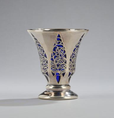 A vase with floral silver overlay, Jean Beck, Munich, c. 1920/25 - Jugendstil and 20th Century Arts and Crafts