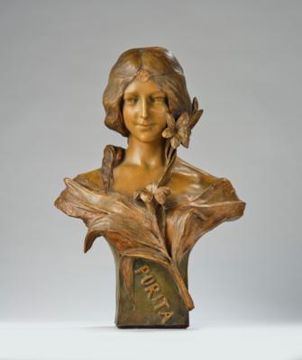 A bust 'Purita', designed by Prof. Ceccarelli, 12 March 1904, executed by Fritz Kochendörfer, Herzynia Manufaktur, Osterode - Jugendstil and 20th Century Arts and Crafts