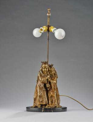 Carl Kauba (Wien, 1865-1922), zwei Sternsängerinnen mit einem Stab, der als Lampe umfunktioniert wurde, Wien, um 1900 - Kleinode des Jugendstils und angewandte Kunst des 20. Jahrhunderts