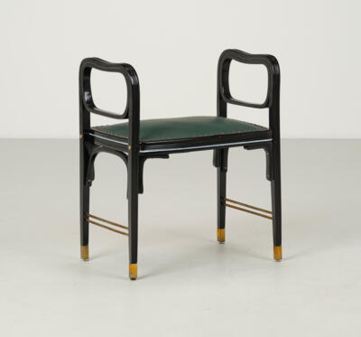 A causeuse (small bench or stool), workshop of Otto Wagner or Gustav Siegel, model number 412, produced as of 1902, added to the supplement of the catalogue in 1902, executed by Jacob & Josef Kohn, Vienna - Secese a umění 20. století
