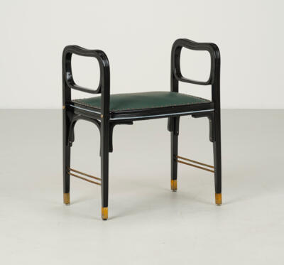 A causeuse (small bench or stool), workshop of Otto Wagner or Gustav Siegel, model number 412, produced as of 1902, added to the supplement of the catalogue in 1902, executed by Jacob & Josef Kohn, Vienna - Jugendstil and 20th Century Arts and Crafts