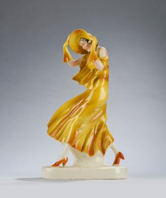 A female figure with yellow dress, gloves and hat, c. 1930/40 - Secese a umění 20. století