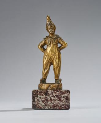 George Omerth (France, 1895-c. 1925), a bronze figure: Pierrot, France, c. 1920 - Jugendstil e arte applicata del XX secolo