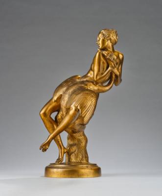 Heinrich Karl Scholz (Austria, 1980-1937), a bronze sculpture: Leda with the swan, Erzgießerei A. G., Vienna, c. 1920 - Jugendstil and 20th Century Arts and Crafts