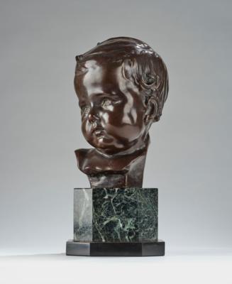 Hella Unger, a bronze bust of a boy, designed in Vienna, c. 1910 - Jugendstil e arte applicata del XX secolo