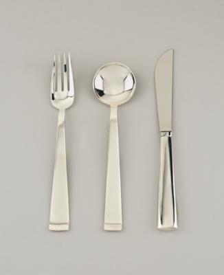 Josef Hoffmann, fork, knife and spoon from the cutlery service no. 135, designed in 1902, executed by Wiener Silber Manufactur, modern - Jugendstil e arte applicata del XX secolo