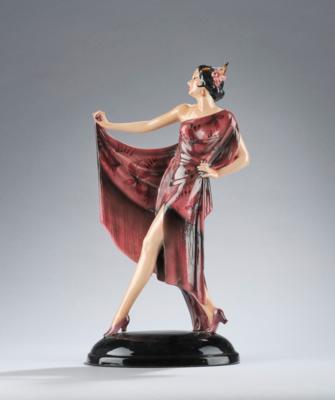 Josef Lorenzl, a female dancer, model number: 1234, Keramos, Vienna, by 1949 - Jugendstil e arte applicata del XX secolo