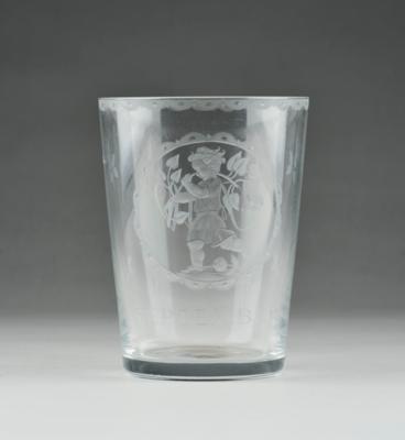 A month beaker: September, engraving design: Michael Powolny, designed in around 1913/14, executed by J. & L. Lobmeyr, Vienna - Jugendstil e arte applicata del XX secolo