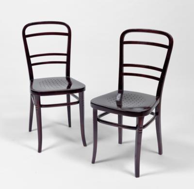 Otto Wagner (1841 Vienna 1918), two chairs, designed in 1902 for the account offices for cheque transactions (open-plan offices) of the Österreichische Postsparkasse, Vienna, executed by Thonet, Vienna - Jugendstil and 20th Century Arts and Crafts