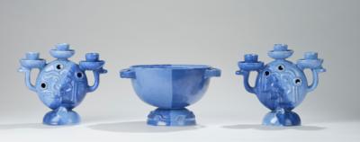 Vally Wieselthier (Vienna 1895-1945 New York), two candleholders and a footed bowl, Ohio, 1929 for Art Ceramic, Sebring - Jugendstil and 20th Century Arts and Crafts