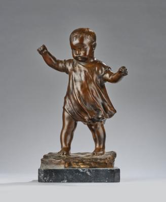 Vincenzo Cinque (Naples, 1852-1929), a bronze sculpture: standing toddler - Secese a umění 20. století