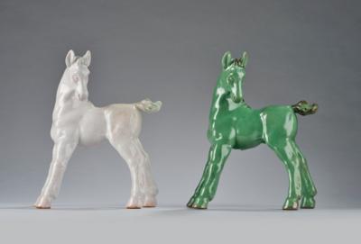 Two foals, probably Elsa Bach, cf model number 4234 for Karlsruher Majolika Manufaktur - Jugendstil e arte applicata del XX secolo