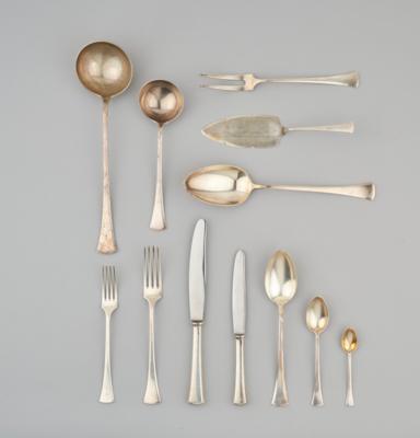 A 74-piece Art Deco silver cutlery service for six persons, Sandrik, Czechoslovakia, c. 1930 - Jugendstil e arte applicata del XX secolo