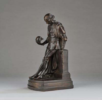 Alexander Sándor Járay (Temésvar 1870-1943 London), a bronze object: Josef Kainz as Hamlet, c. 1910 - Jugendstil e arte applicata del XX secolo