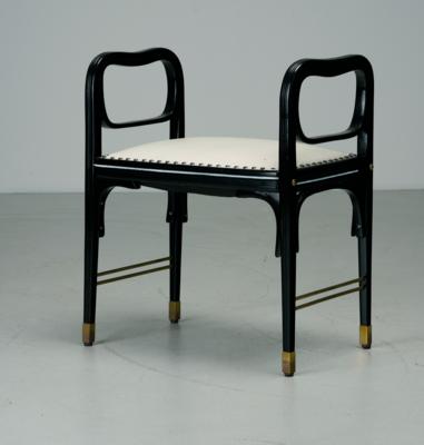 A causeuse (small bench or stool), workshop of Otto Wagner or Gustav Siegel, model number 412, produced as of 1902, added to the supplement of the catalogue in 1902, executed by Jacob & Josef Kohn, Vienna - Jugendstil and 20th Century Arts and Crafts