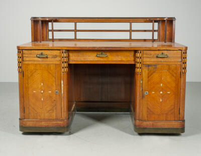 A freestanding writing desk with decorative mother-of-pearl inlays, Germany/Austria, c. 1900 - Jugendstil and 20th Century Arts and Crafts