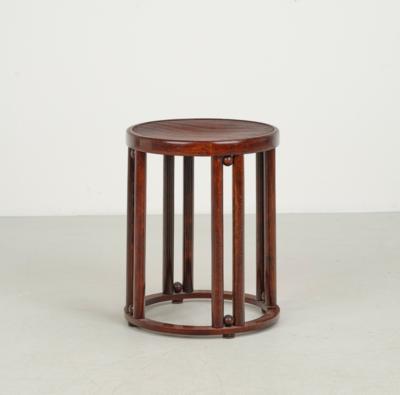 A stool, draft variant for 'Cabaret Fledermaus', model number 728/S, designed by Josef Hoffmann, 1905, produced as of 1905, added to the catalogue in 1906, executed by Jacob & Josef Kohn, Vienna - Jugendstil and 20th Century Arts and Crafts