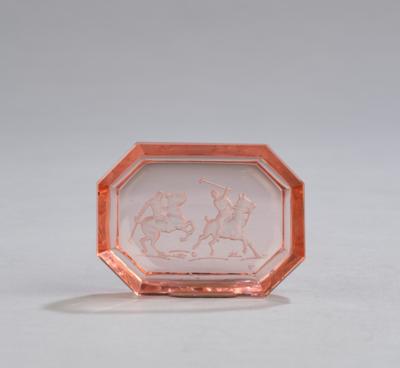 A small glass bowl with polo players, c. 1920 - Jugendstil and 20th Century Arts and Crafts