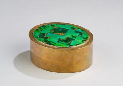 An oval lidded box with enamel paintwork, Werkstätten Hagenauer, Vienna - Jugendstil and 20th Century Arts and Crafts