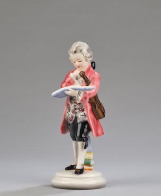 Perigot (probably a pseudonym), a figurine: Mozart, model number 5519, designed in around 1913, executed by Wiener Manufaktur Friedrich Goldscheider, by c. 1941 - Secese a umění 20. století