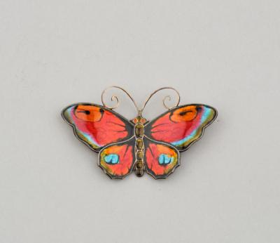 A sterling silver butterfly brooch with polychrome enamel, David Andersen, Norway - Jugendstil and 20th Century Arts and Crafts