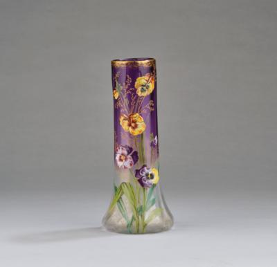 A vase with pansy decoration, probably Gräflich Harrach'sche Glasfabrik, Neuwelt, c. 1900 - Jugendstil and 20th Century Arts and Crafts