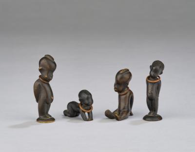 Four children, model numbers 4771, 4772, 4877a and 4877b, Werkstätte Hagenauer, Vienna - Jugendstil e arte applicata del XX secolo