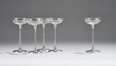 Five liqueur glasses: “Internationale Jagdausstellung Wien 1910, August Filzamer Wien X.” - Jugendstil e arte applicata del XX secolo