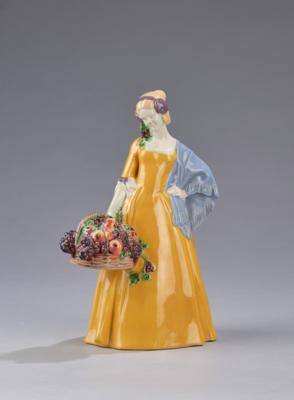 Johanna Meier-Michel, Jahreszeitenfigur "Herbst", Modellnummer: 1372, Wiener Kunstkeramische Werkstätte (WKKW), 1912/14 - Kleinode des Jugendstils & Angewandte Kunst des 20. Jahrhunderts