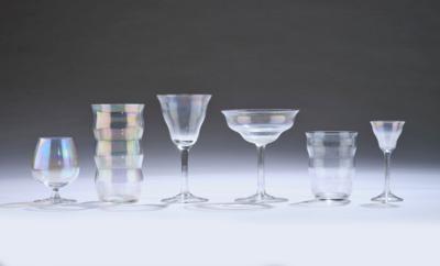 Josef Hoffmann, a 35-piece glassware set, designed in around 1925, executed by J. & L. Lobmeyr, Vienna - Jugendstil e arte applicata del XX secolo