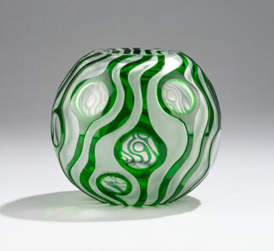 Kurt Bloeb, a vase with green organic forms, 1992 - Jugendstil e arte applicata del XX secolo