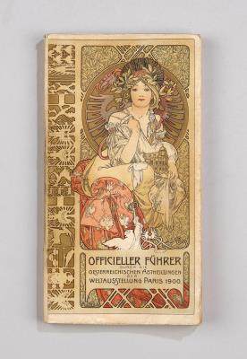 Official guide to the Austrian sections of the 1900 Paris World’s Fair, cover and part of the back cover by Alphonse Mucha - Secese a umění 20. století