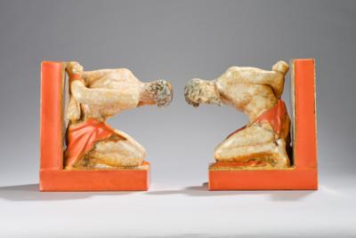 A pair of large book ends with kneeling men in fetters, c. 1940 - Jugendstil e arte applicata del XX secolo