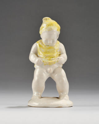 A putto with gown and cap, attributed to Michael Powolny, Schleiss, Gmunden - Jugendstil e arte applicata del XX secolo