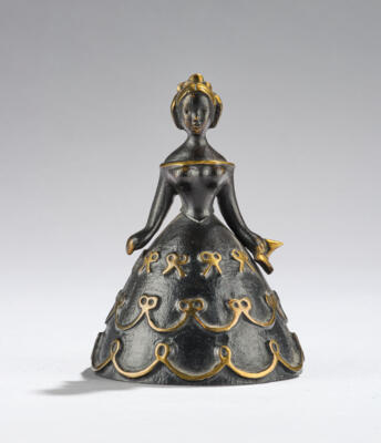 A table bell in the form of a female figure, probably Walter Bosse for Herta Baller, Vienna, c. 1950 - Jugendstil e arte applicata del XX secolo