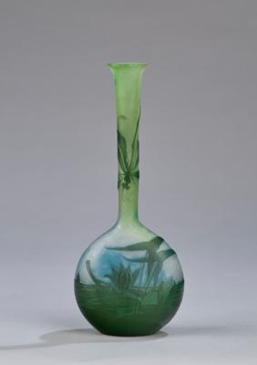 Vase mit Seerosenteich und einer Libelle, Emile Gallé, Nancy, um 1905-10 - Kleinode des Jugendstils & Angewandte Kunst des 20. Jahrhunderts