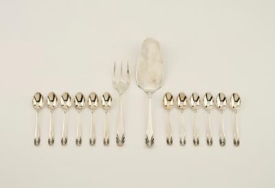 Fourteen Art Déco dessert cutlery pieces made of 835 silver, Netherlands, 1934 - Secese a umění 20. století