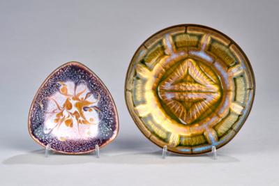 Two copper bowls with enamelled decoration - Secese a umění 20. století