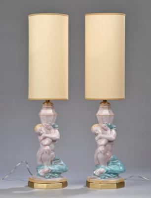 Zwei Tisch- bzw. Kaminlampen mit weiblichen Figuren, um 1920 - Kleinode des Jugendstils & Angewandte Kunst des 20. Jahrhunderts