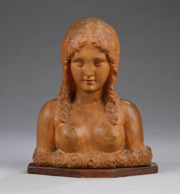 A wooden female bust, c. 1930 - Secese a umění 20. století