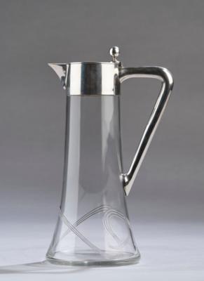 A handled jug with silver mount and curved bands, Gunther Theodor Julius, Berlin, c. 1900/15 - Secese a umění 20. století